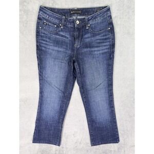 Lee Jeans Womens 10 Blue Crop Curvy Bootcut Dark Wash Mid Rise Platinum Label